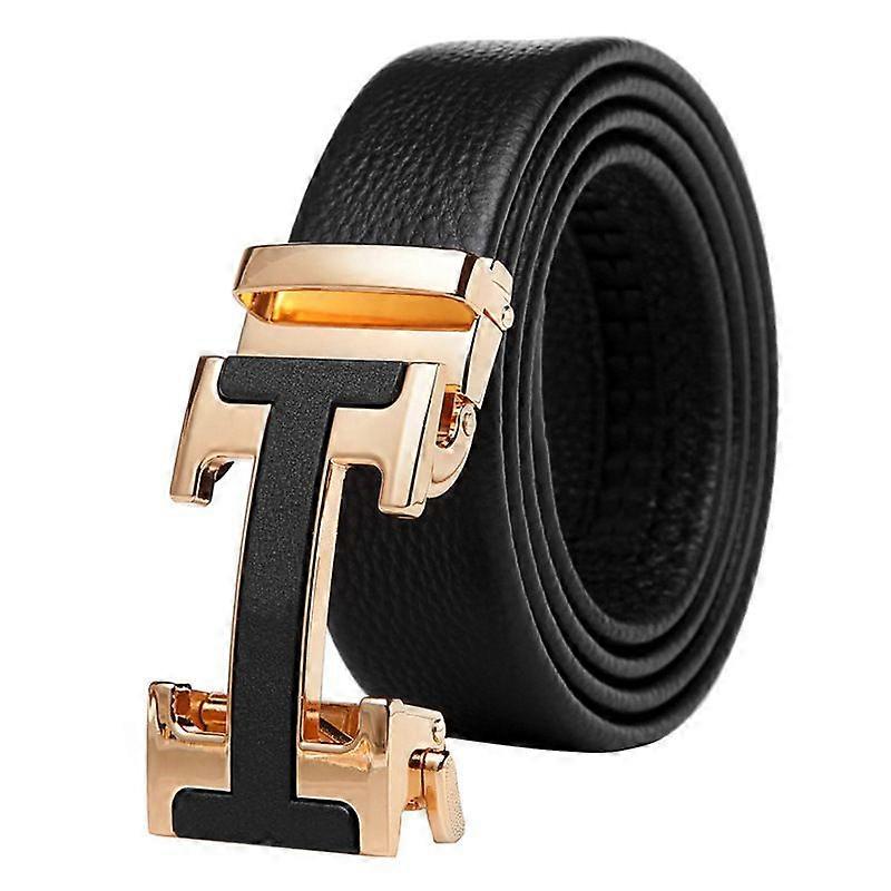 Belt Men's Automatic Buckle Casual All-Match Men's Belt Genuine Leather Business Korean Version Pant Belt Men's