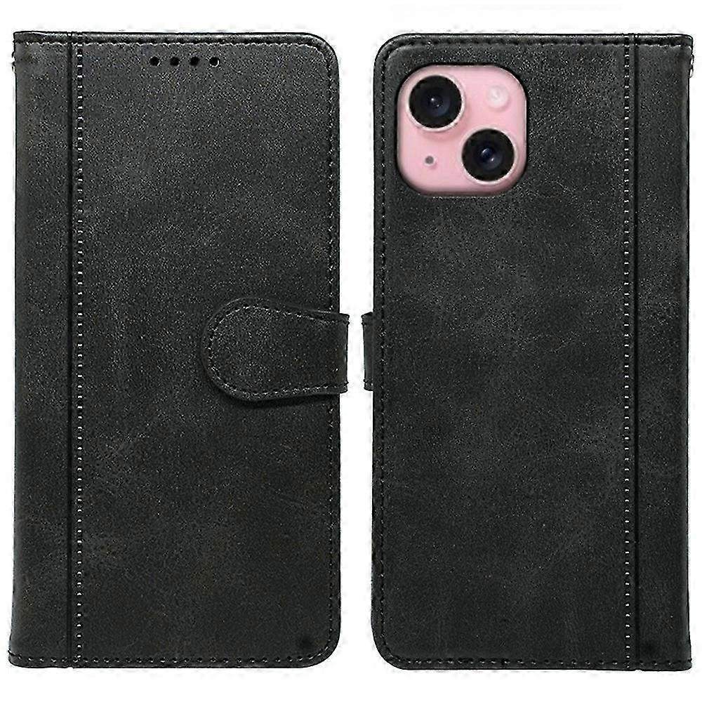compatible iPhone 14 Case Calf Texture Leather Stand Book Style Phone Cover