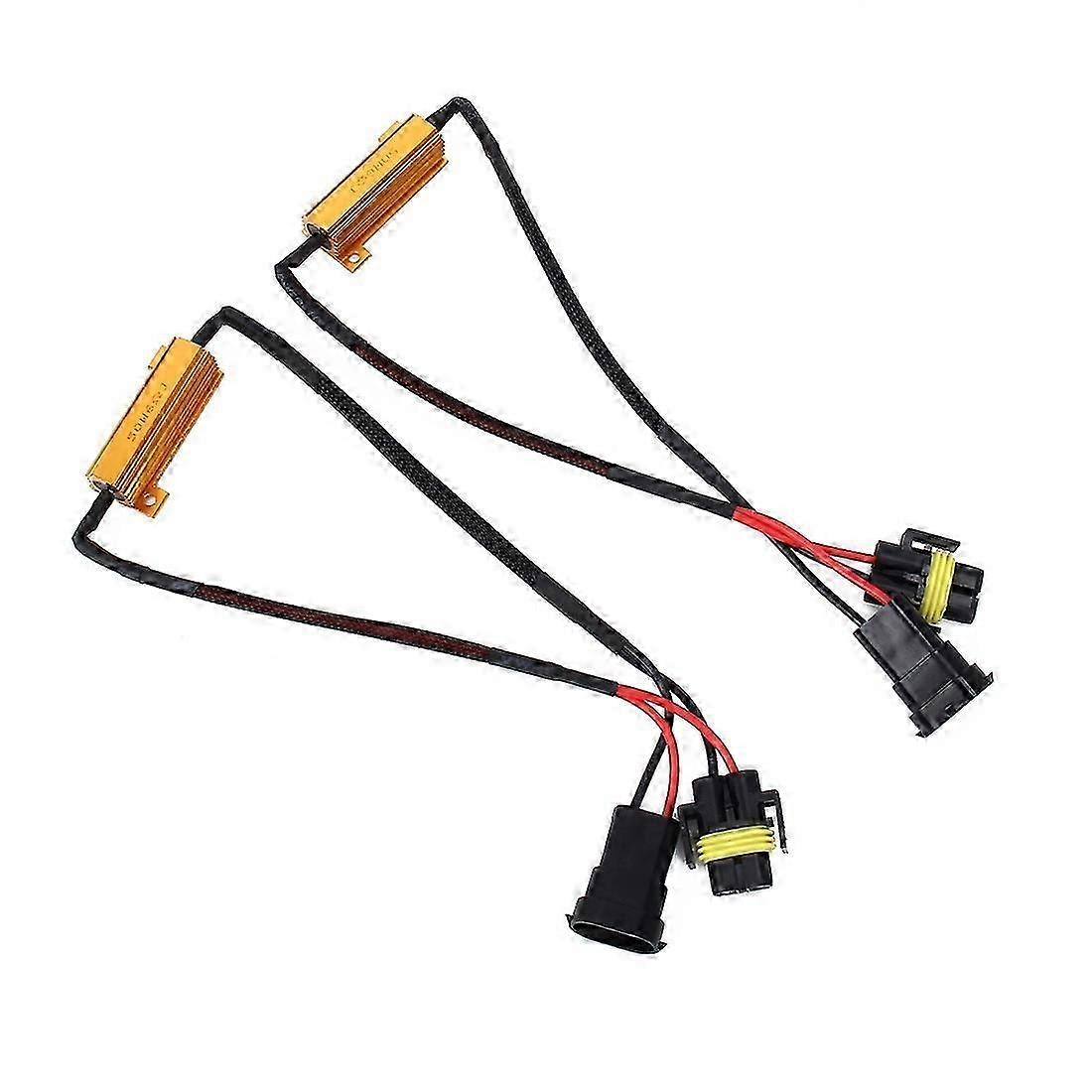 High quality2 PCS H11 50W 6 Ohms Load Resistor Car Canbus Error Canceller Decoder Cable
