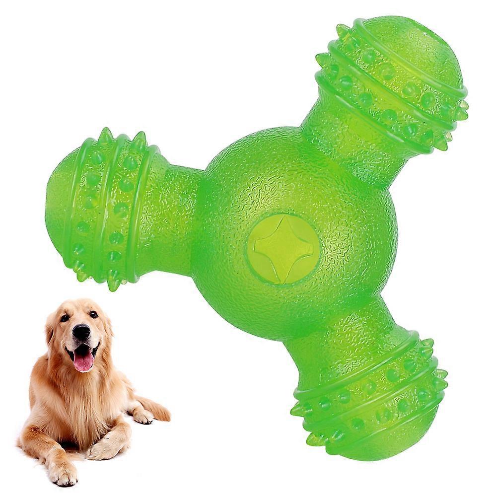 Triangular Dog Chewing Training Ball Toy for Teeth Cleaning, Slow Food Dispensing, Educational Biting, 4-Inch Size