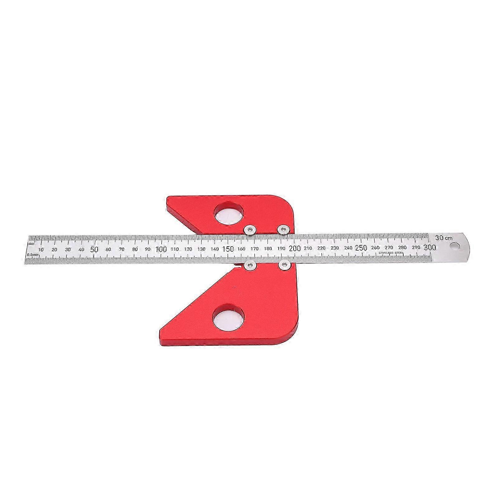 Center Scribe Gauge 45 90 Degree Finder Measuring Tool Carpenter Woodworking Ruler Red