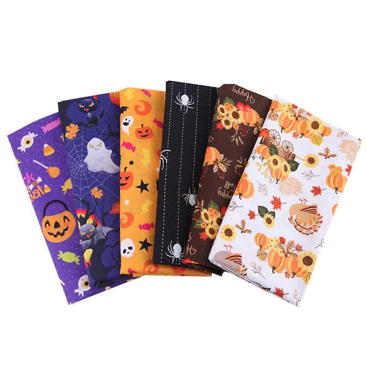 Pre-Cut Quilting Fabric, Unique Diy Craft Pattern, Squares Fabric Craft For Halloween Theme, 50X50Cm, High Quality Cotton, Nice Assortment Printed