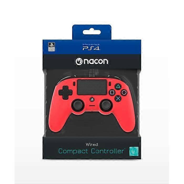Gaming Controller - Nacon - Illuminated Compact Controller - Red - Wired - PS4