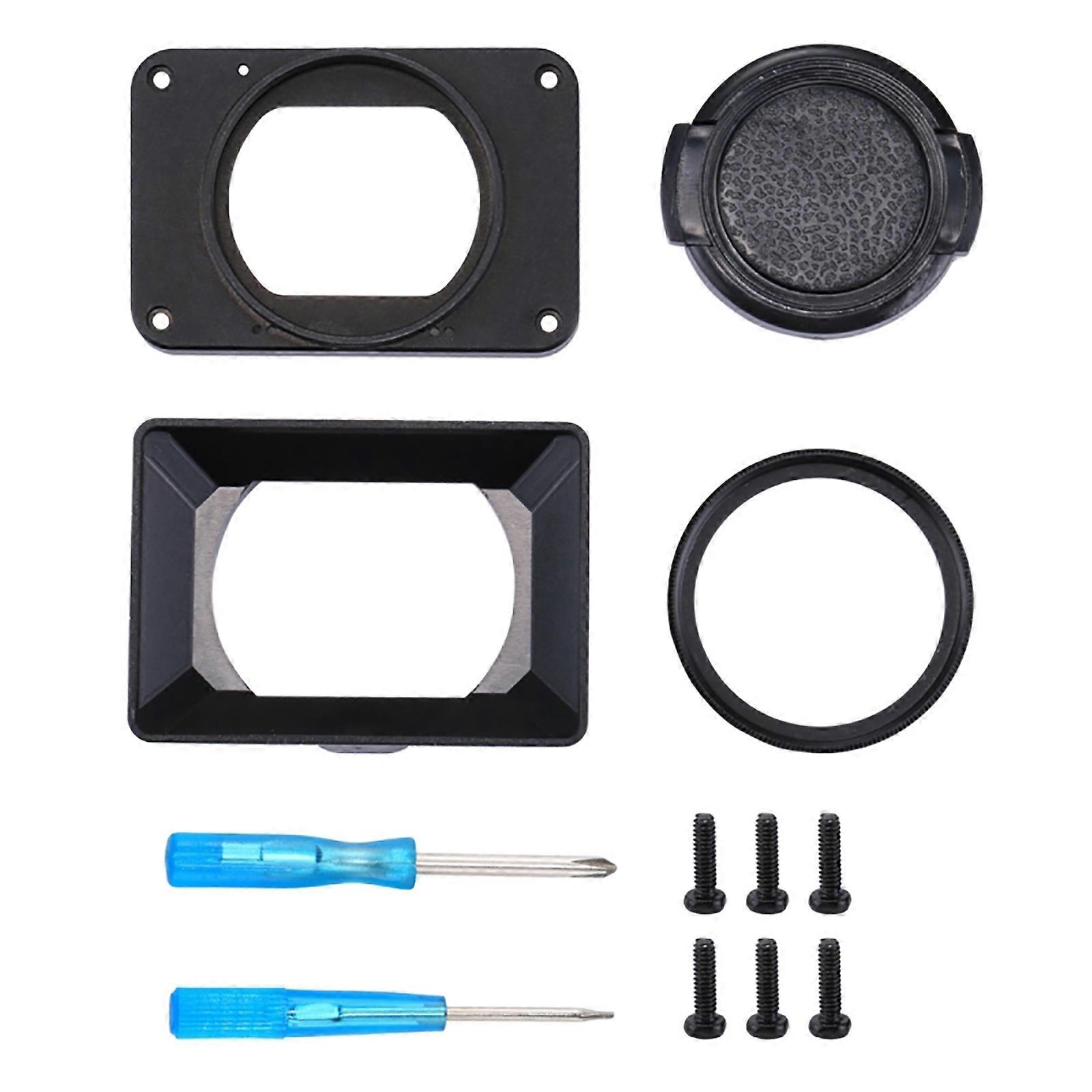 Professional Lens Hood Filter Lens Front Protector Panel Replacement with Hood Accessory for RX0/RX0 II UV Filter Black