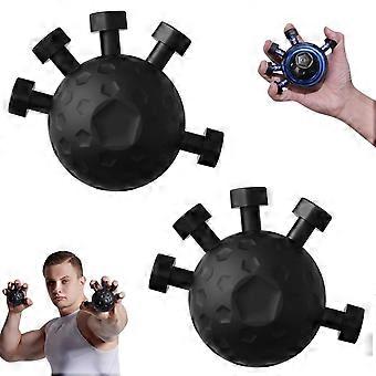2 Pack Fortalecedor de Empunhadura de Dedo, Fortalecedor de Dedo, Treinador de Força de Dedo, Antebraço Power Ball Powered Gear, Fortalecedor de Aperto de Mão Ajustável, Gr