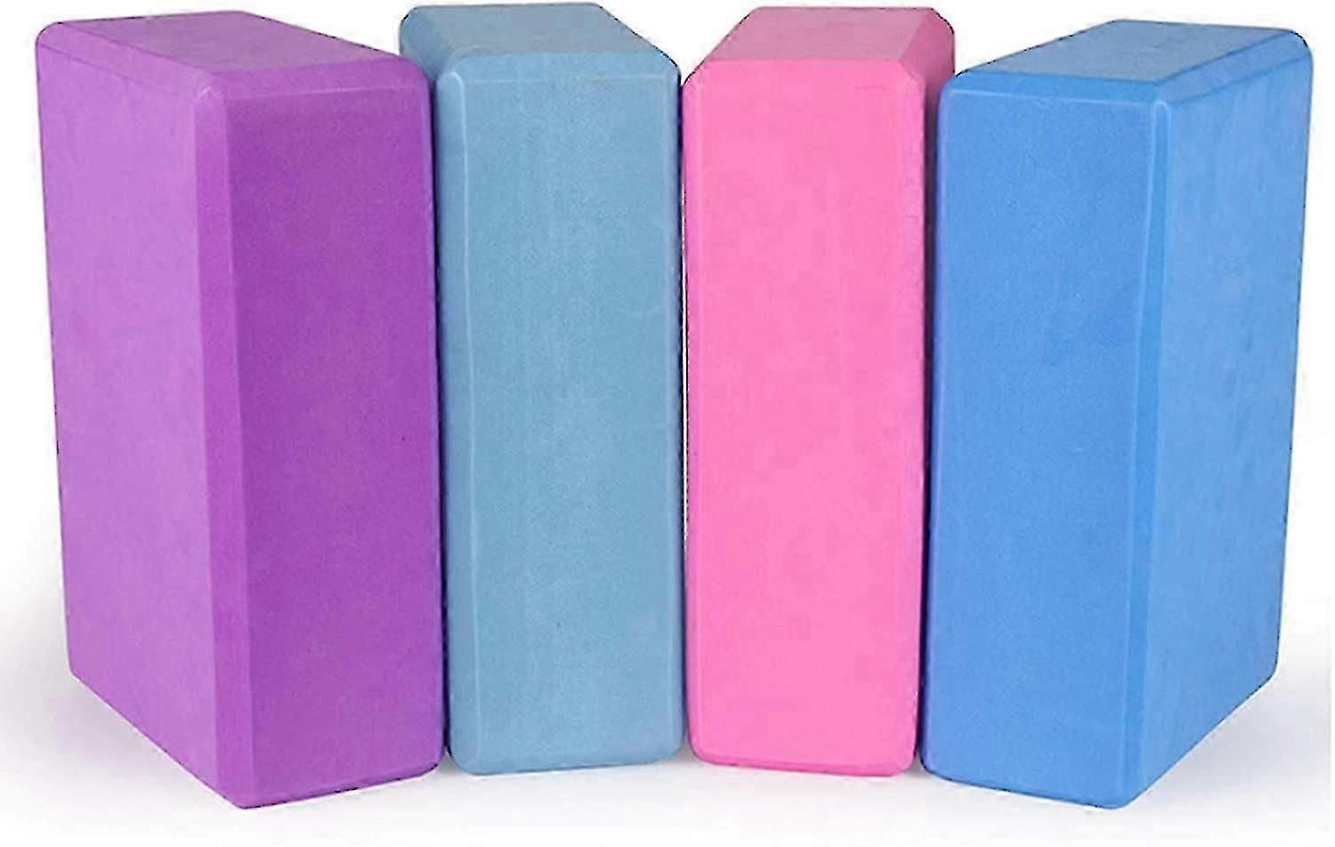 Yoga Blocks 9'x6'x3', 4 Pack High Density Yoga Brick Foam Blocks for Pilates and Meditation