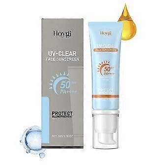 HOYGI Sunscreen SPF 50, feuchtigkeitsspendender Sun Essence Gesichtsschutz hinterlässt kein klebriges Gefühl Sonnencreme in Reisegröße gegen UVA- und UVB-Strahlen 50g