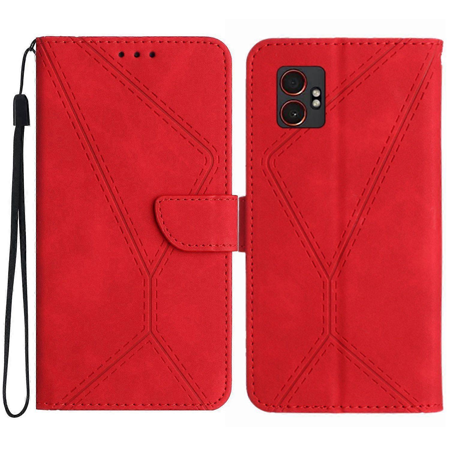 Stitching Embossed Leather Phone Case For Samsung Galaxy XCover7 Pro
