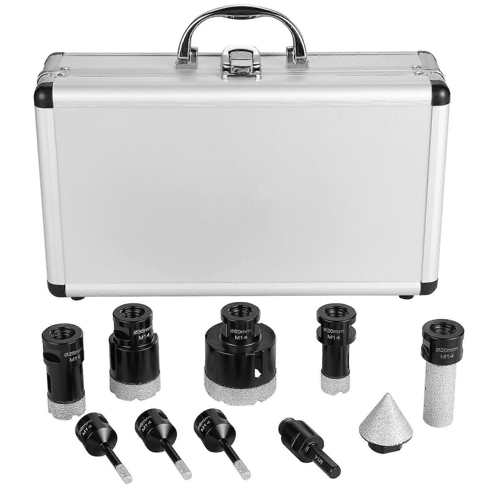 Diamond Core Drill Bit Set, 7 PCS 6/6/6/20/25/35/50mm Diamond Hole Saw Kit, with Finger Milling Bit Cone Bit Saw Blade and Storage Case