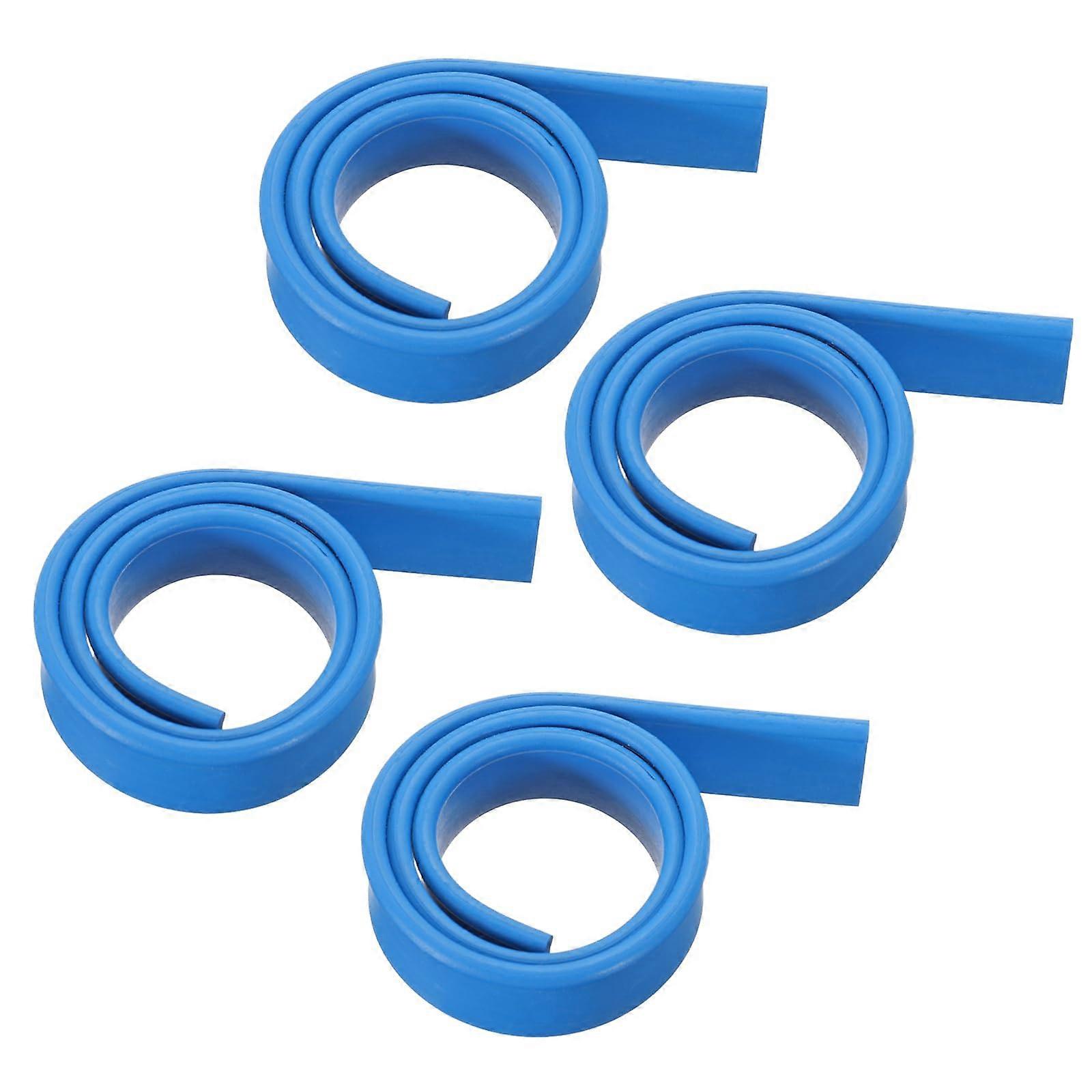 Replacement Squeegee Rubber, 17.72 Inch Window and Shower Door Cleaner, Blue, Pack of 4 for Tile and Glass Walls