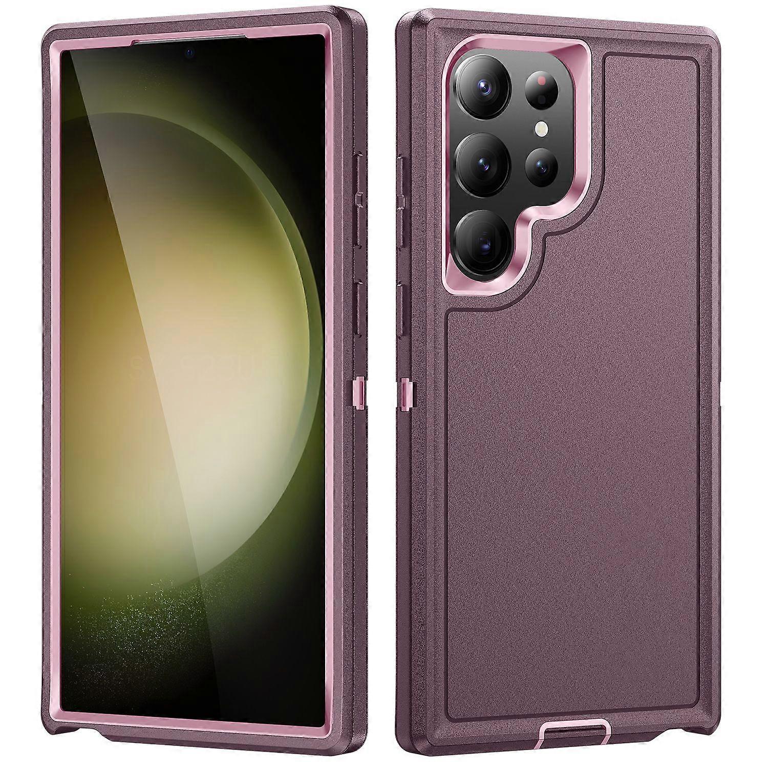 3-in-1 Heavy Duty Protective Case for Samsung S22 S23 S24 plus Ultra FE A13 A14 A15 A53 A54 A04S Dustproof Anti-Drop Dual Layer Non-Slip