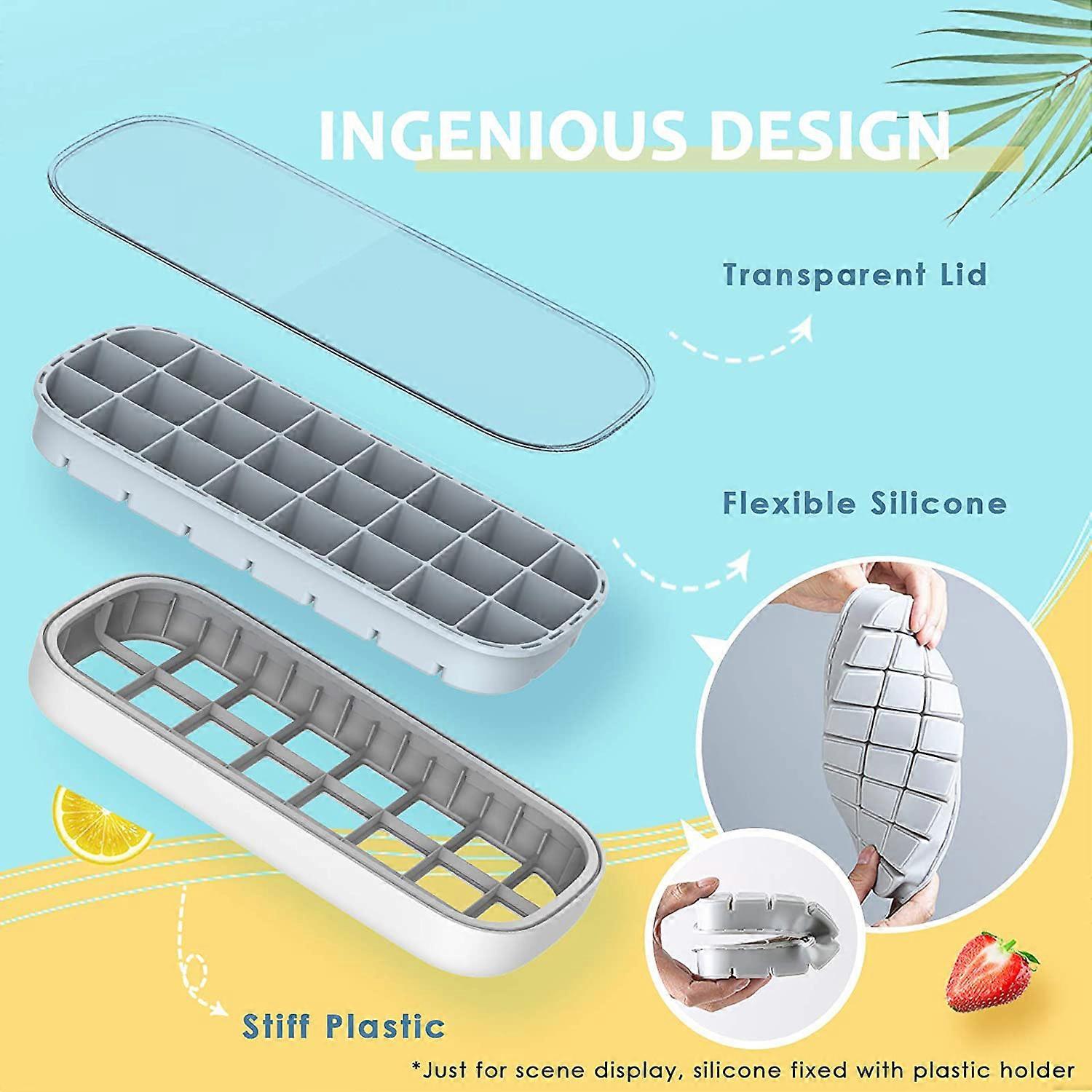 Silicone Ice Cube Tray For Versatile Freezing, Flexible Ice Cube Molds Space-Saving Stackable Ice Maker With Easy Release For Home, Restaurant And