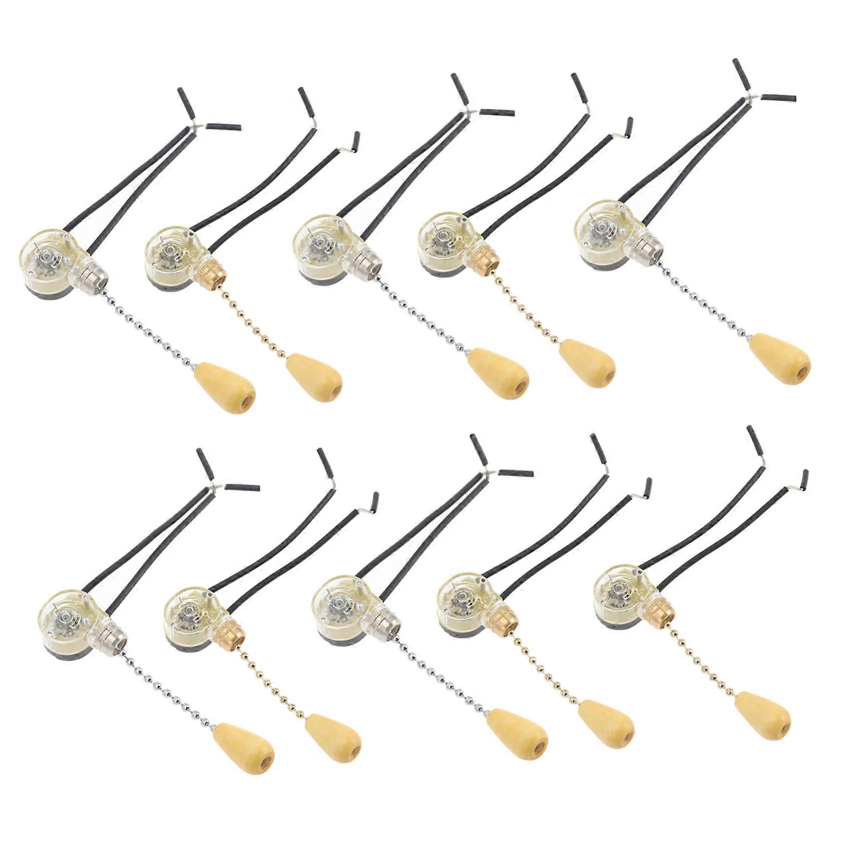 Ceiling Decorative Light Switch Pull Chain Rope Kit, 10pcs Plastic Replacement for Ceiling Fan and Chandelier Repairs
