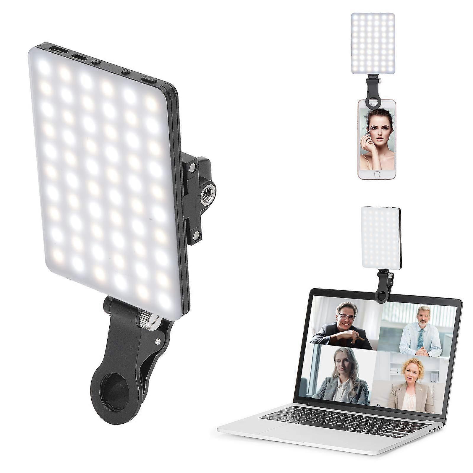 60 LED High Power Chargeable Clip-Filling Video Conference Light Front And Rear Clip Three Light Modes Clip-On