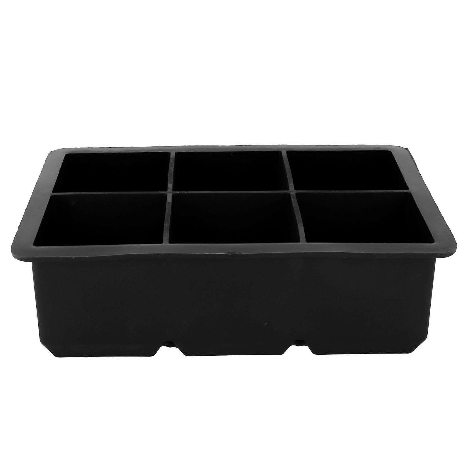 6-Grid Silicone Square Ice Cube Tray for Home Kitchen