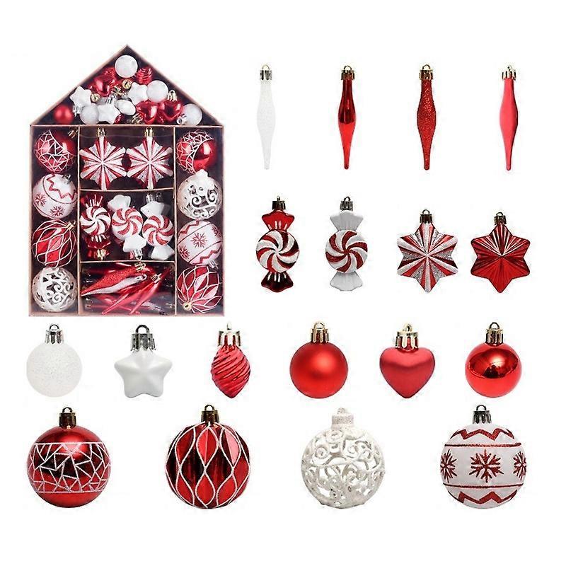 73pcs / Set Weihnachtsbaumschmuck Anhänger bemalte Weihnachtskugel