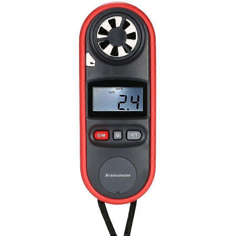 Portable digital wind and air temperature measuring instrument