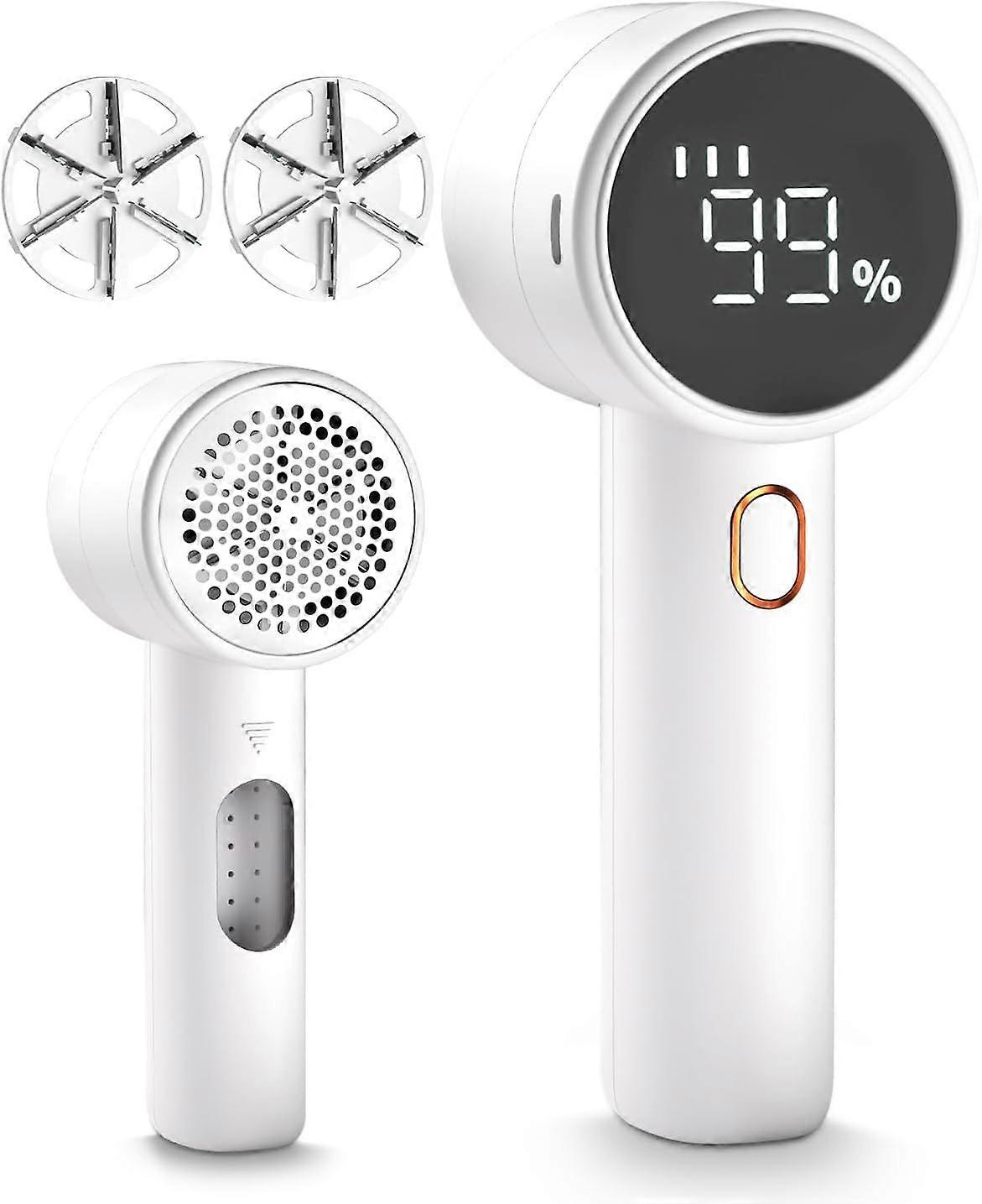 SBSGV Fabric Shaver, Lint Remover Rechargeable, Electric Portable Sweater Defuzzer with 3 Speeds, 6 Leaf Blades, Digital LED Display to Remove Pilling