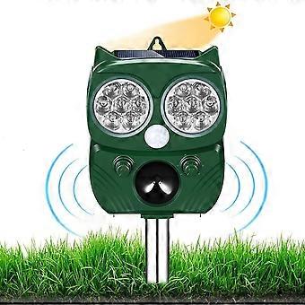Ultrasonic Cat RepellerDog Repeller, Solar Charged, USB Charging Prevent Dogs and Cats, Birds, for Gardens, Fields