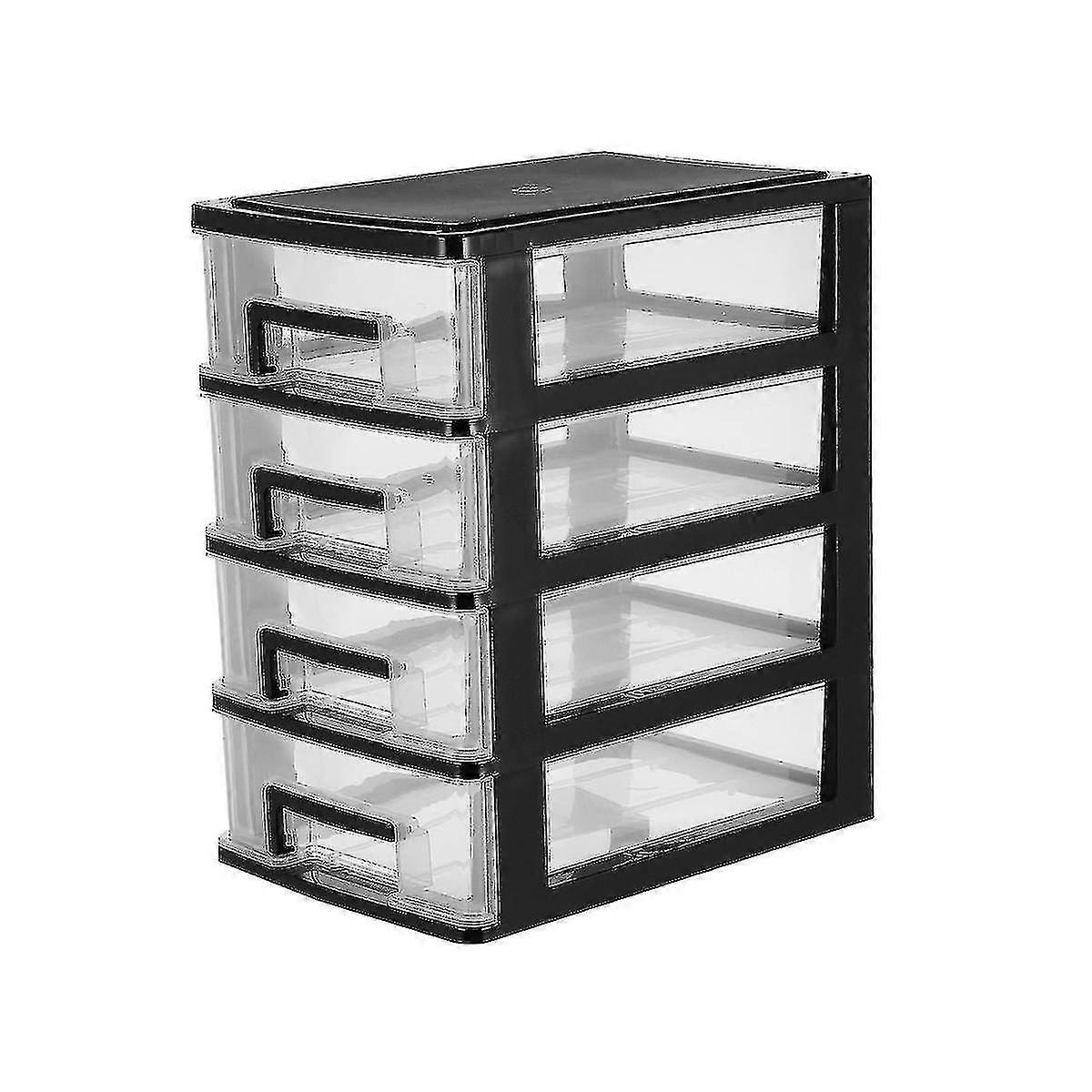 Strong Plastic 4 Drawer Mini Tower Storage Unit Home/office/bedroom Cabinet