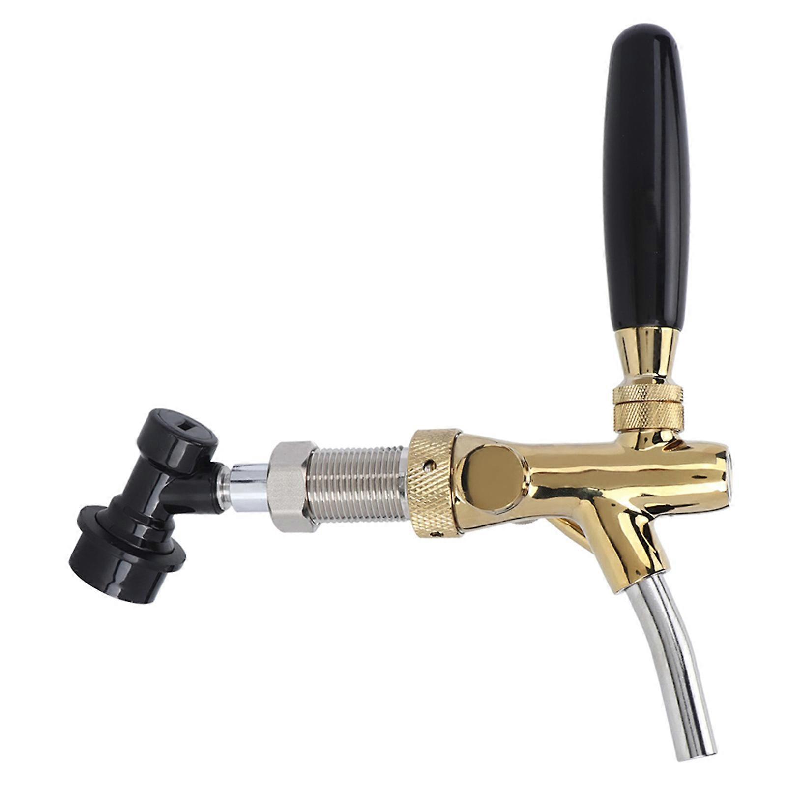Adjustable Beer Faucet Beer Shank Chrome Tap with Ball Lock Disconnect Liquid for Homebrew Barrel Wine Beverage