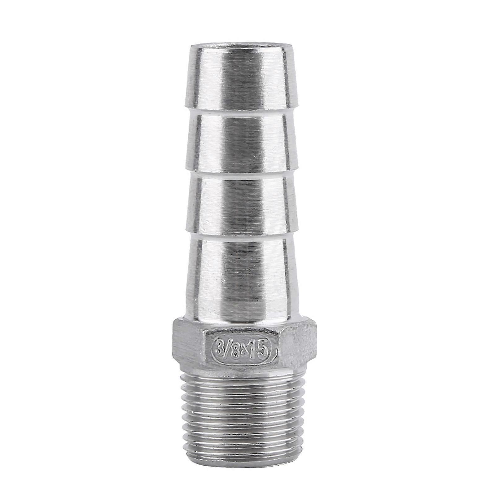Fuel and gas hose barb fitting, male thread, BSP connector (3/8" x 15mm)