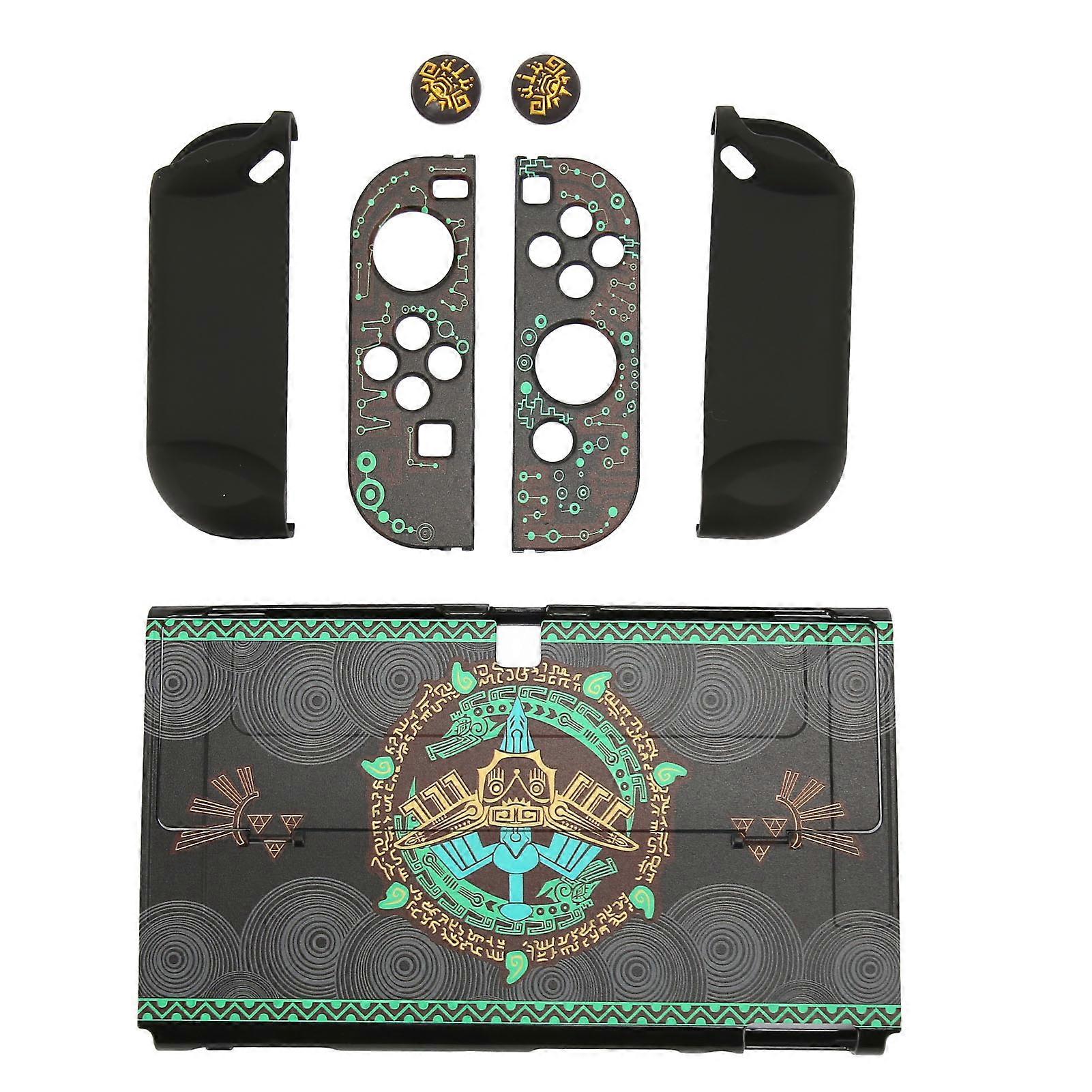 Plastic Protective Case for Switch OLED Color Full Covering Game Console Flexible Protector with Joystick Caps