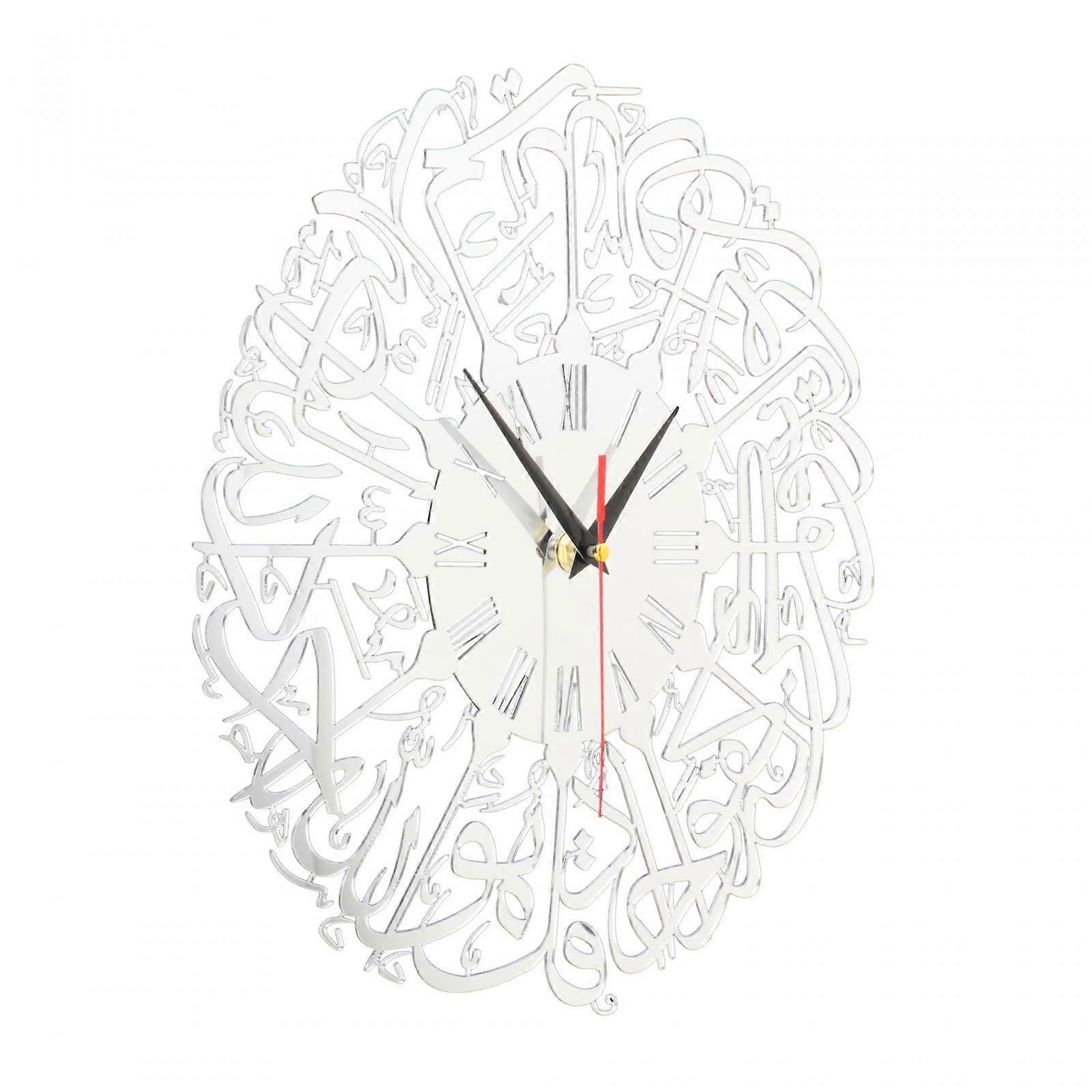 Ramadan Wall Clock Wall Hanging Clock Decor Round Ornaments Eid Decorative Wall
