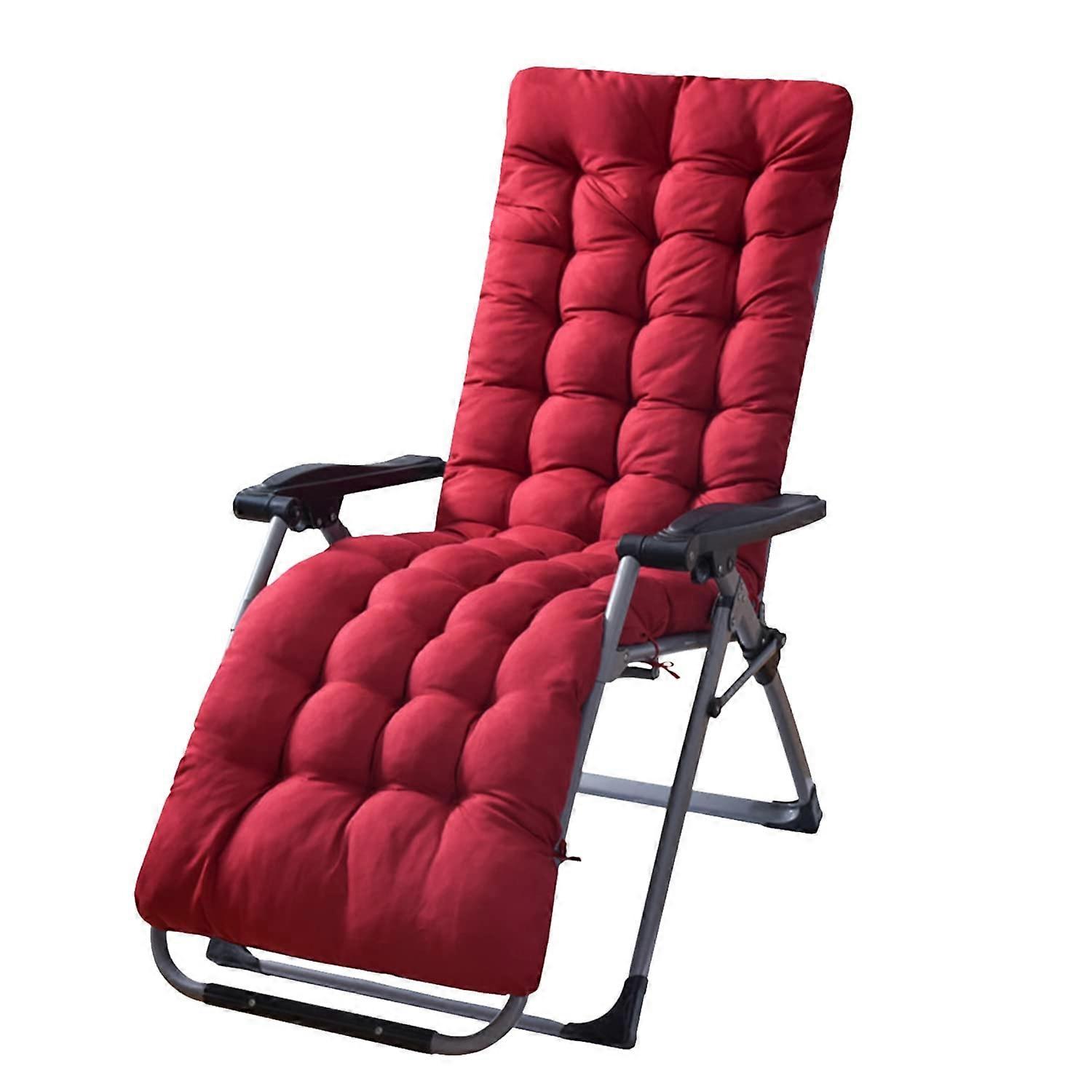 Zero Gravity Chair Cushion 67x22x3in Size Red Thick Padded Recliner Cushion With 6 Ties