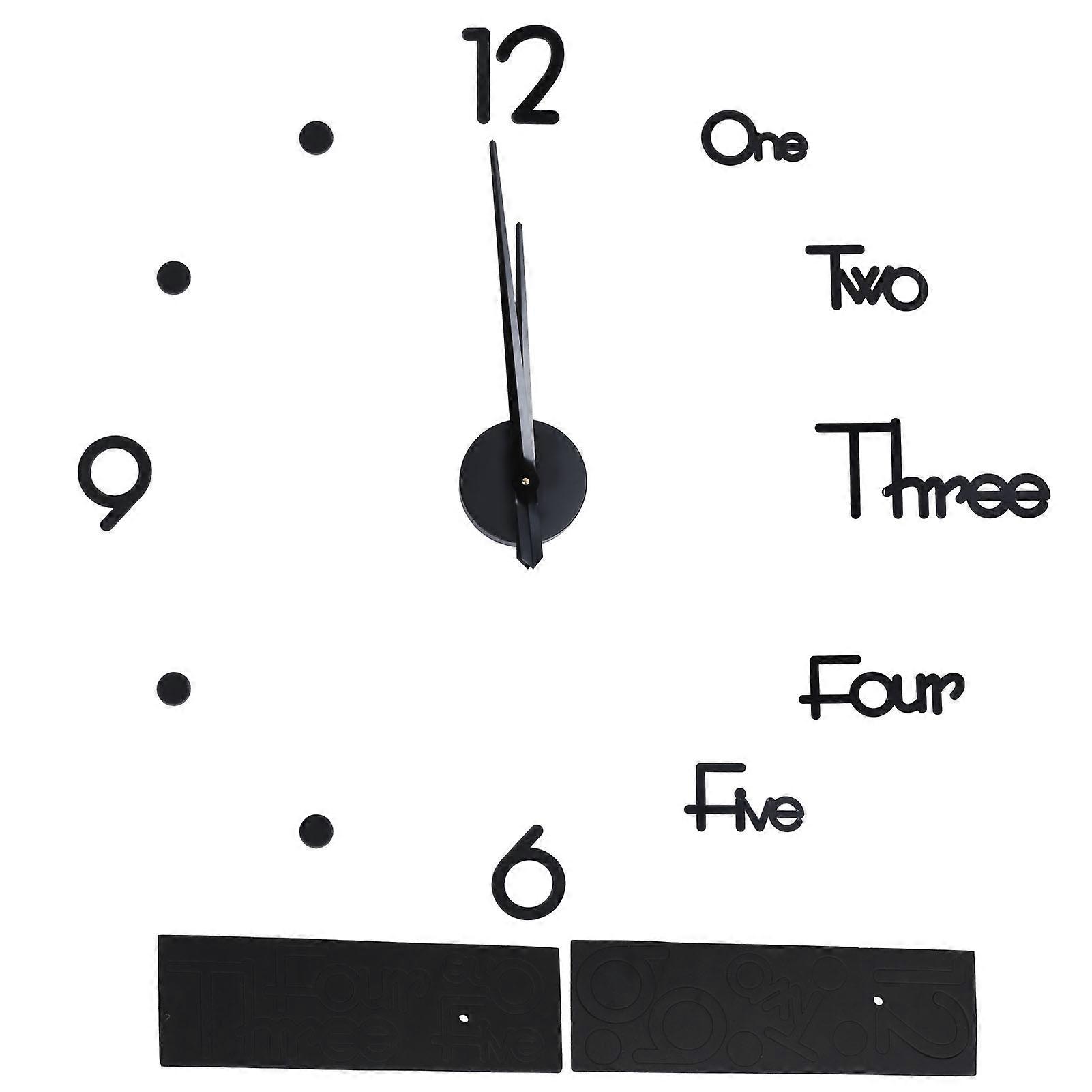 Frameless Adhesive Wall Clock DIY Mirror Surface Sticker for Home Office Room Decor