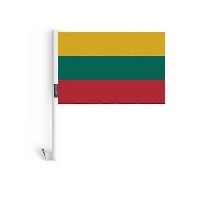 Lithuania Car Flag – 14 x 21 cm – Polyester Fabric – Window Mount – 10 pieces