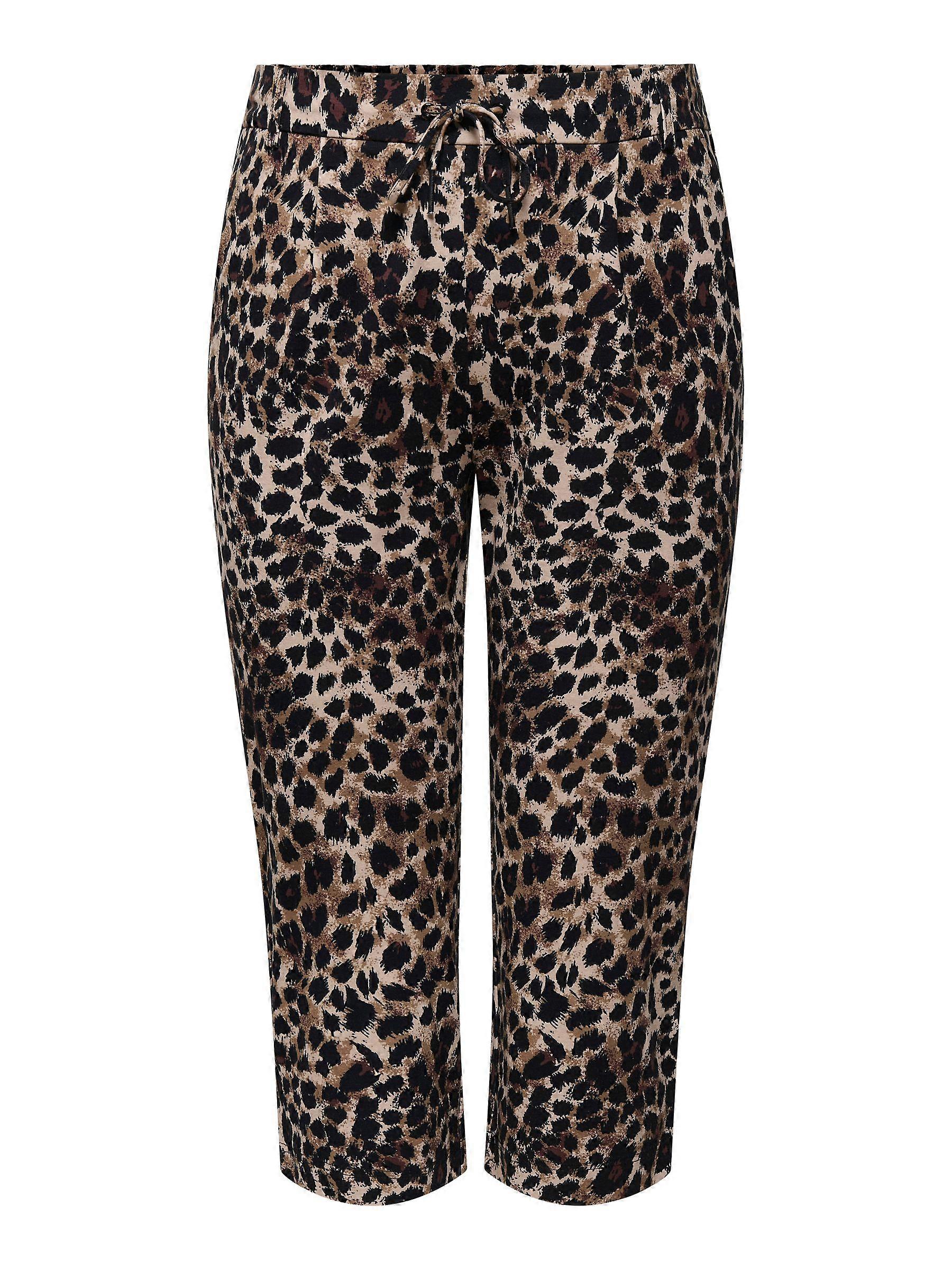 ONLY Women Leopard Print Pants with Drawstring Elastic Waist