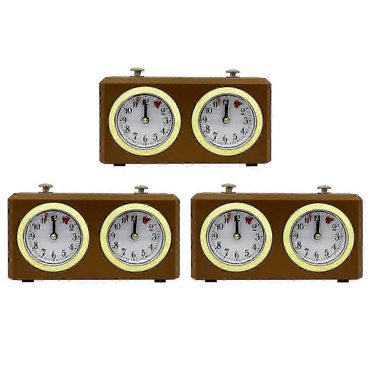 3X Mechanical Chess Clock Analog for Chess Game Timer Clock Official Clocks No Battery Needed