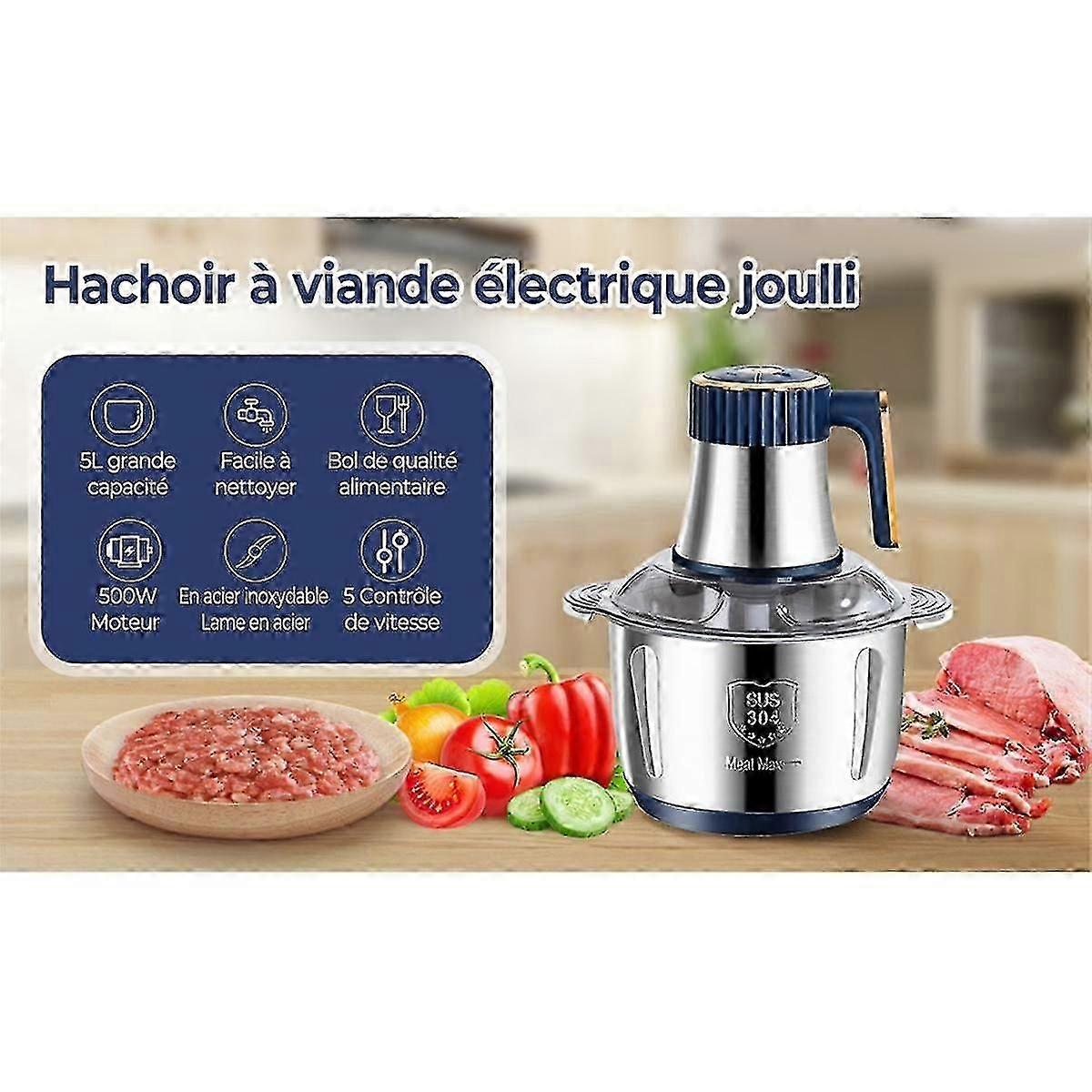 Electric Meat Grinder 5L Food Crusher Multifunction Vegetable Fruit Food Processor Chopper Kitchen Machine EU Plug