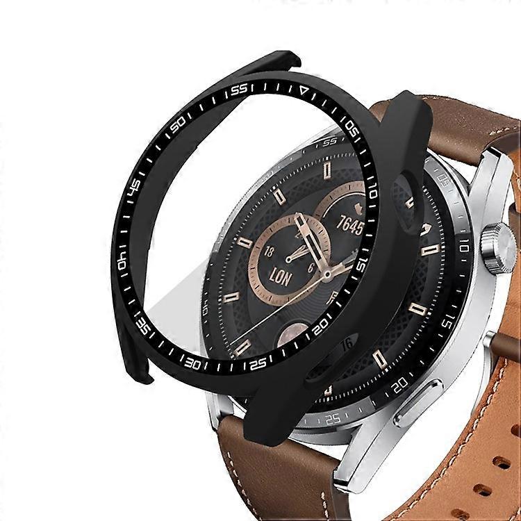 Compatible For Huawei Watch GT 3 46mm Shockproof Hard PC Frame Protective Shell with Anti-Scratch HD Tempered Glass Screen Protect