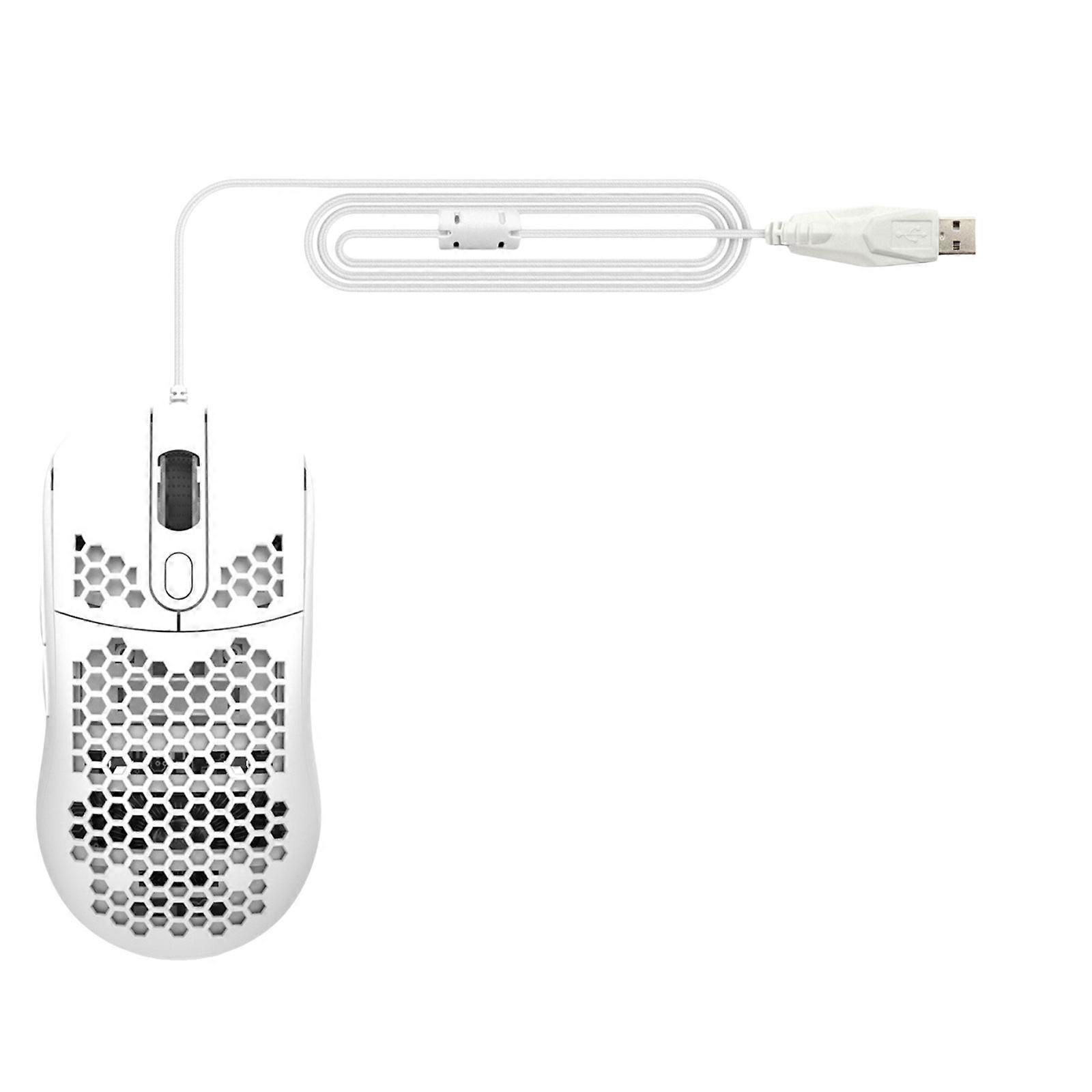 Gamings Mouse USB Cord RGB Backlit Gamers Mouse with 6 Adjust 8000DPI Up to 8000, Comfortable Grip Ergonomics White