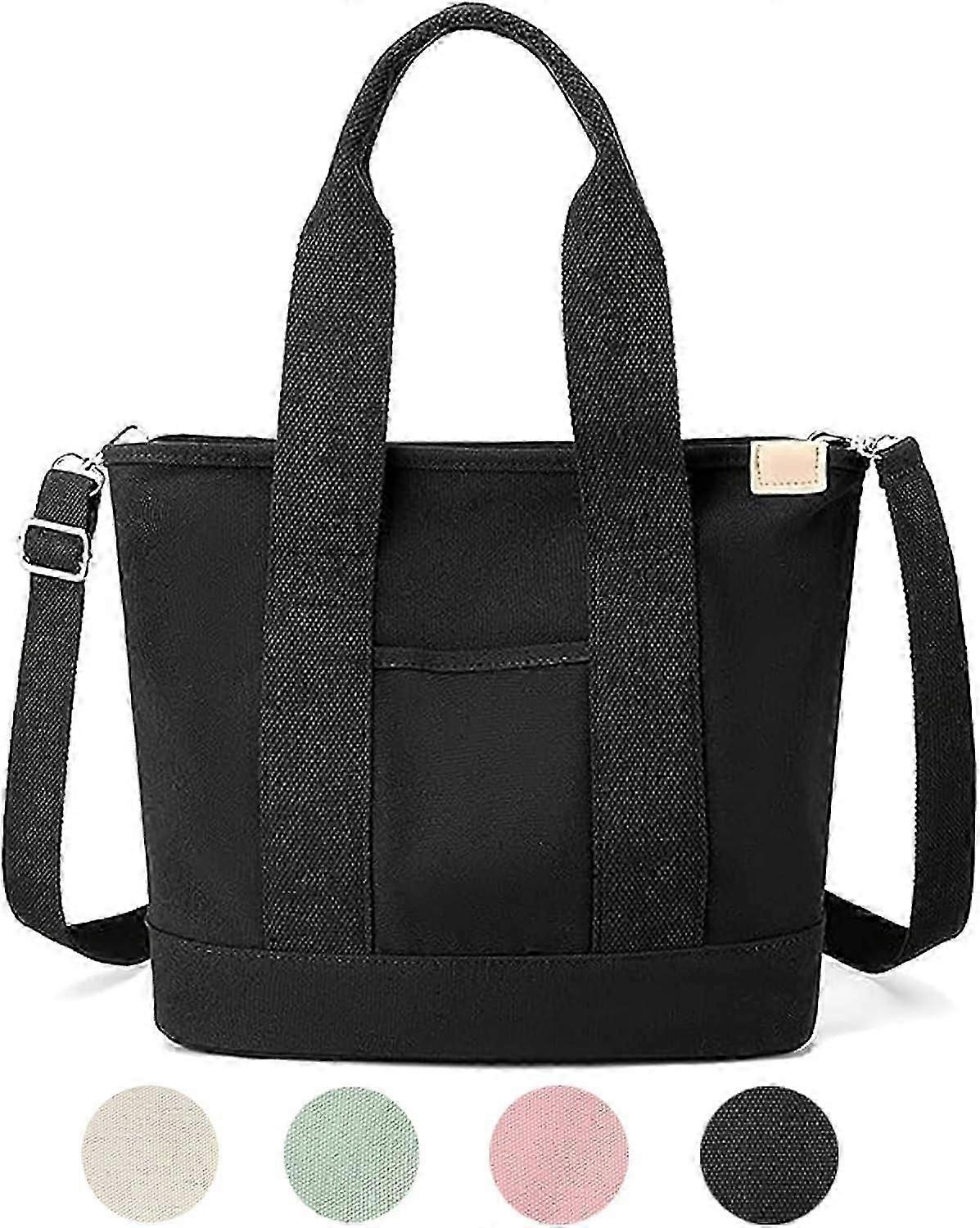 Small Tote Bag With Zipper Large Tote Bag For Women,canvas Crossbody Shoulder Bag Satchel Hobo Messenger Bag With Pockets