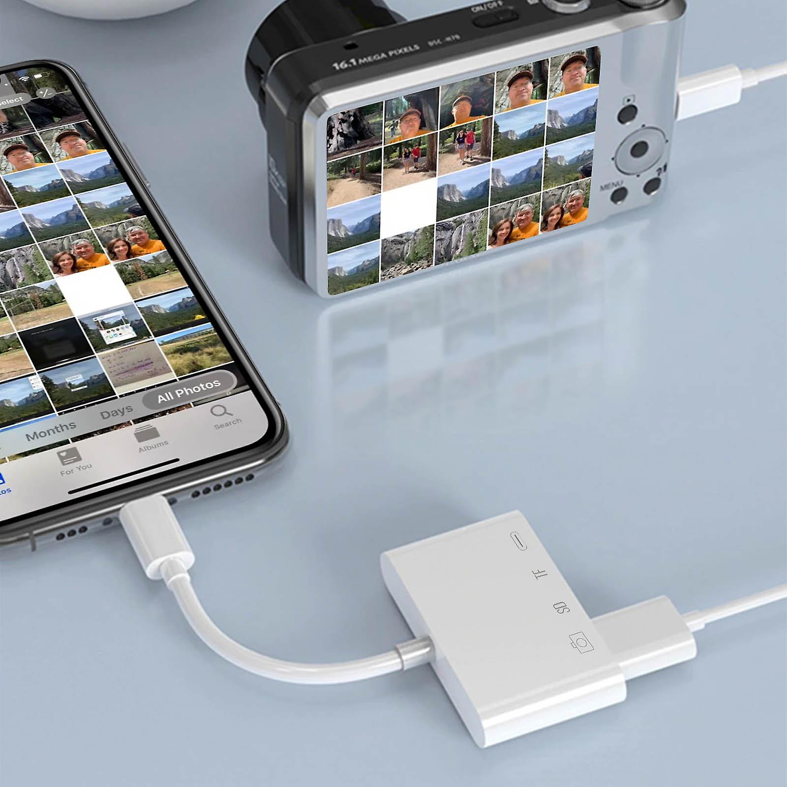 Lecteur De Cartes TF Micro SD Pour IPhone IPad - Adaptateur Lightning Rapide Photos Vidéos