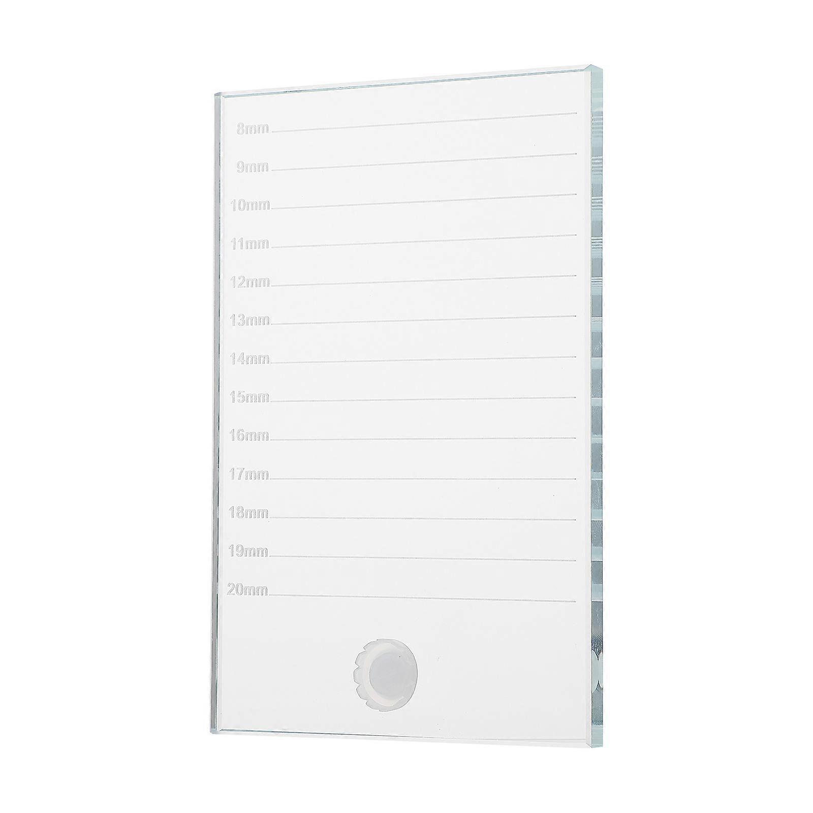 Transparent Glass Lash Pallet for Eyelash Extensions with Large 15x10cm Work Space