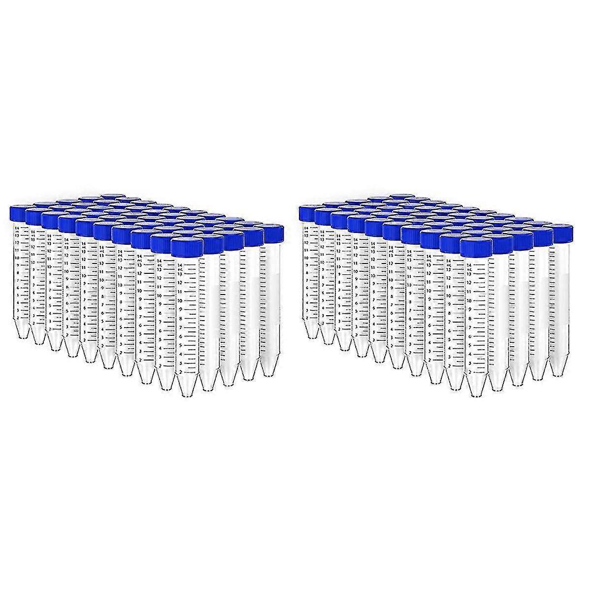 100pcs 15ml Conical Centrifuge Tubes With Screw Caps, Graduated Lab Test Containers