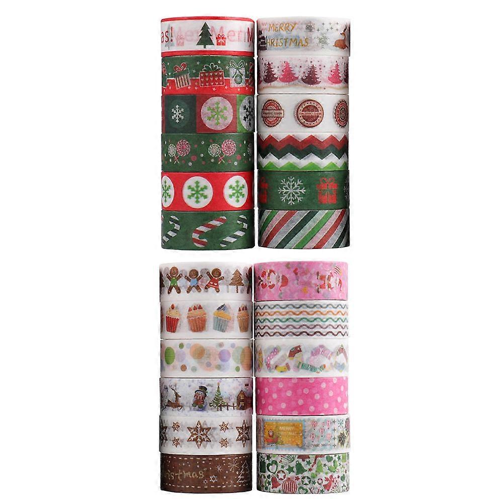 24 Rolls Christmas Design Washi Tapes Notebook Decorative Tapes present Stickers