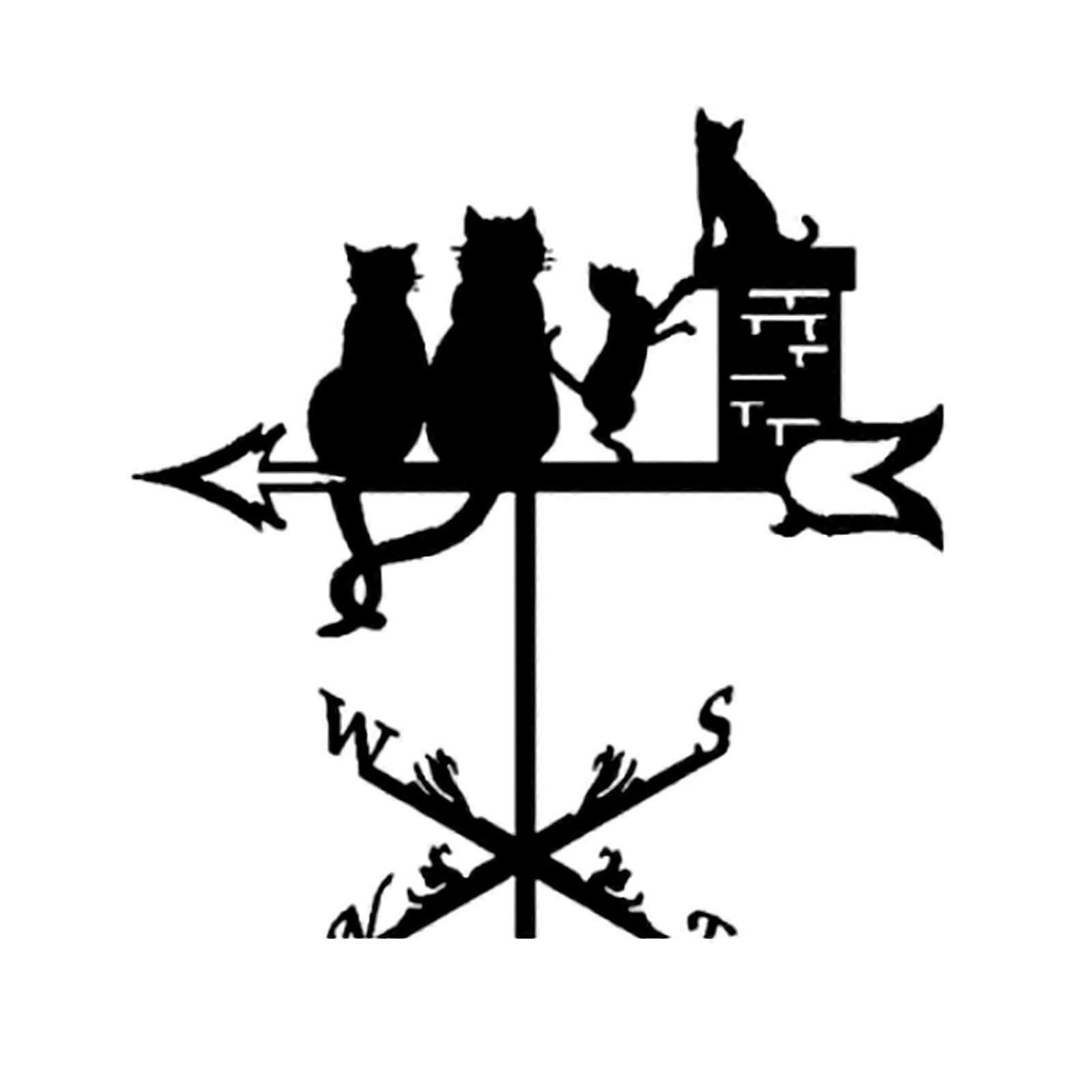 Catメタルウェザーベーン装飾鉄アートオーナメント、屋外フェンスデッキ用