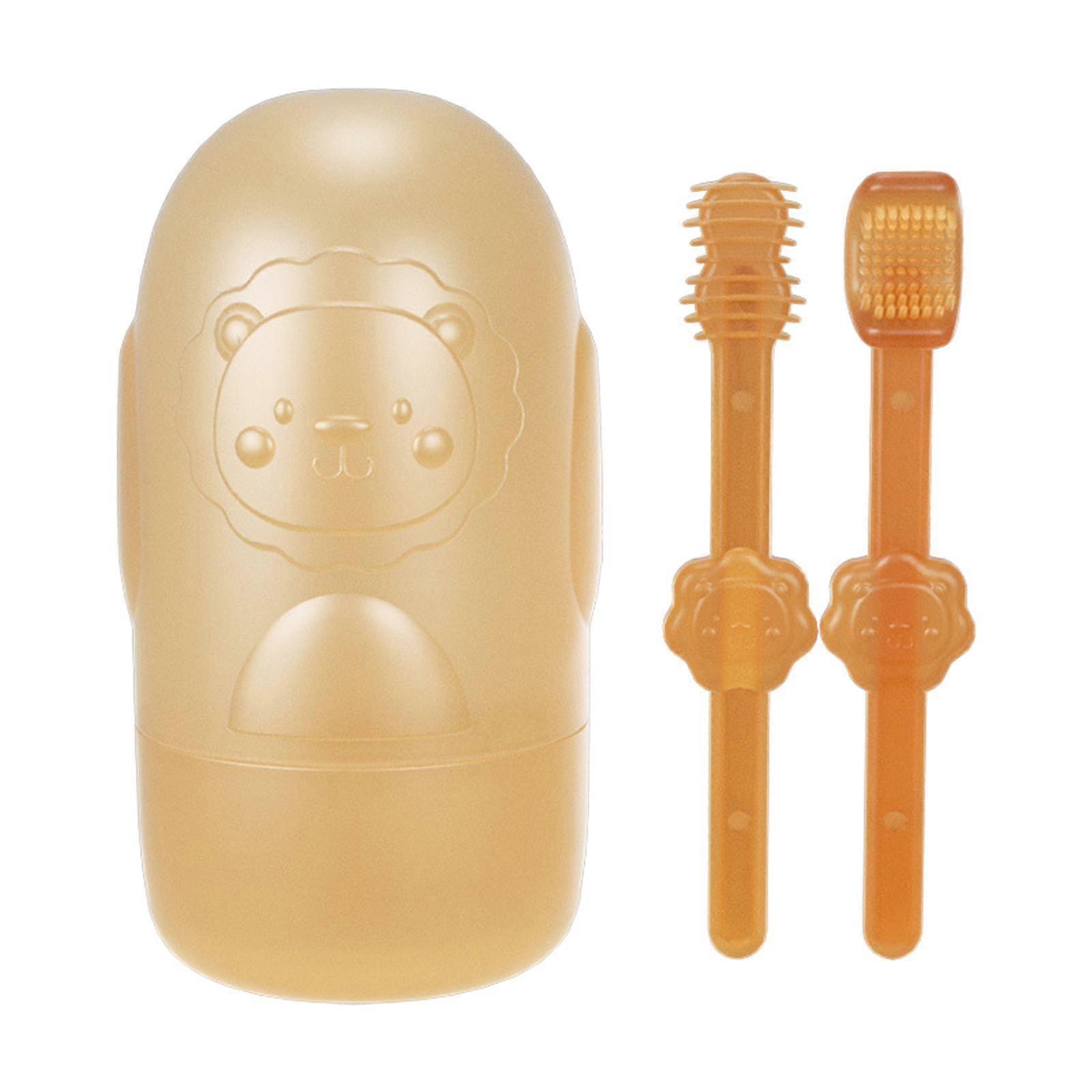 2 Pieces Tongue Coating Toothbrush Protable Gift for Deciduous Teeth Clean