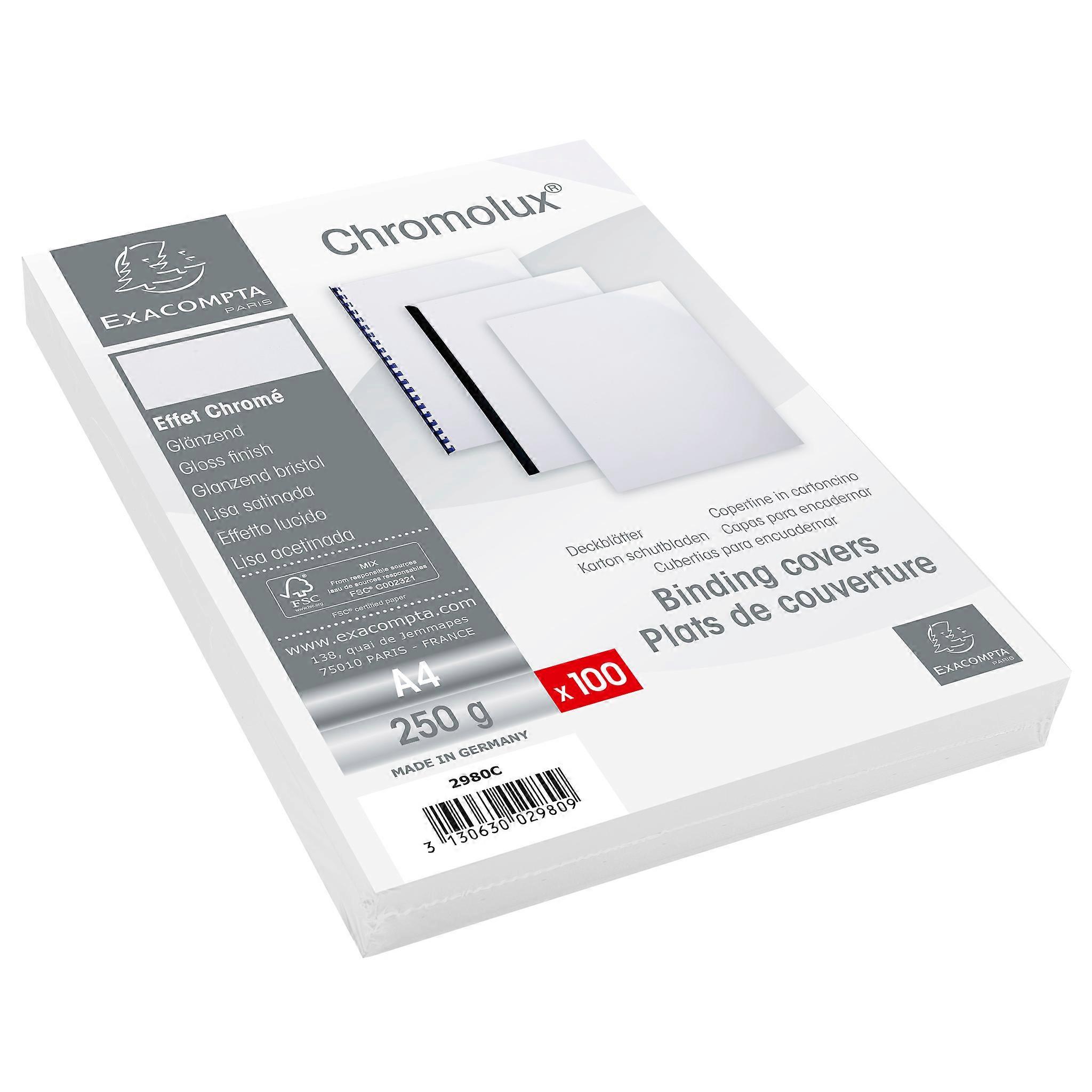 Exacompta 2980C Pk100 presentation Covers Chrome Wh. - White