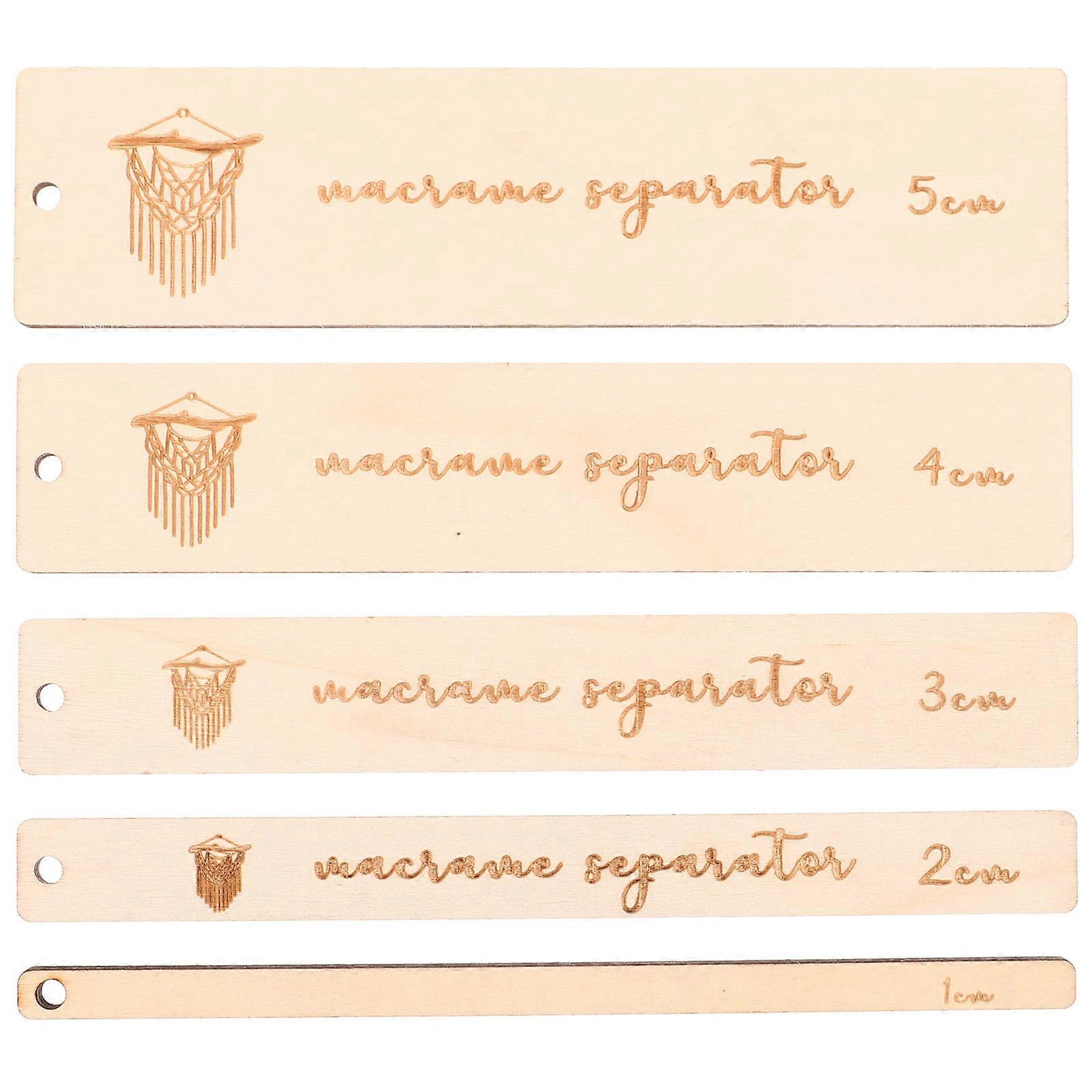 Household Knitting Gauge Rectangular Knitting Ruler Convenient Isometry Ruler Wood 20.00X5.00X0.50cm Knitting Projects 5Pack