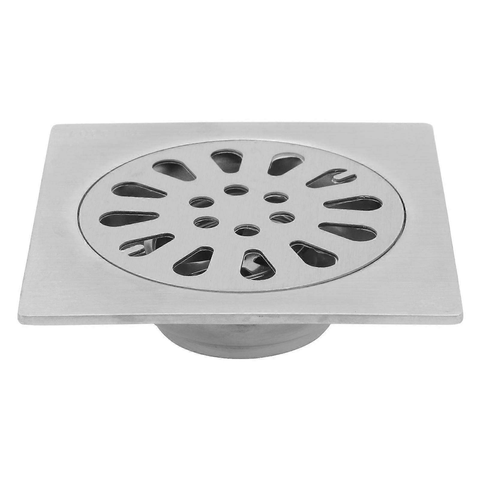 Stink Proof Floor Drain Cover Anti Block Protective Cover Silver 10x10cm Sealing 1Pack