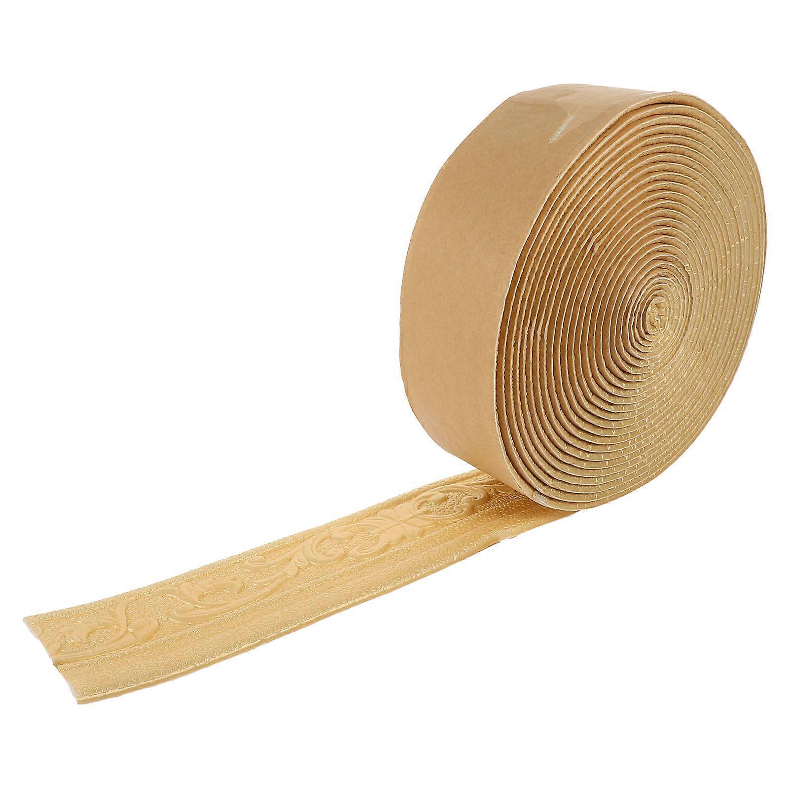Self-Adhesive Edging Strip Molding Trim Wall Border Elegant Protector Golden 3D Design Peel and Stick 1 Roll