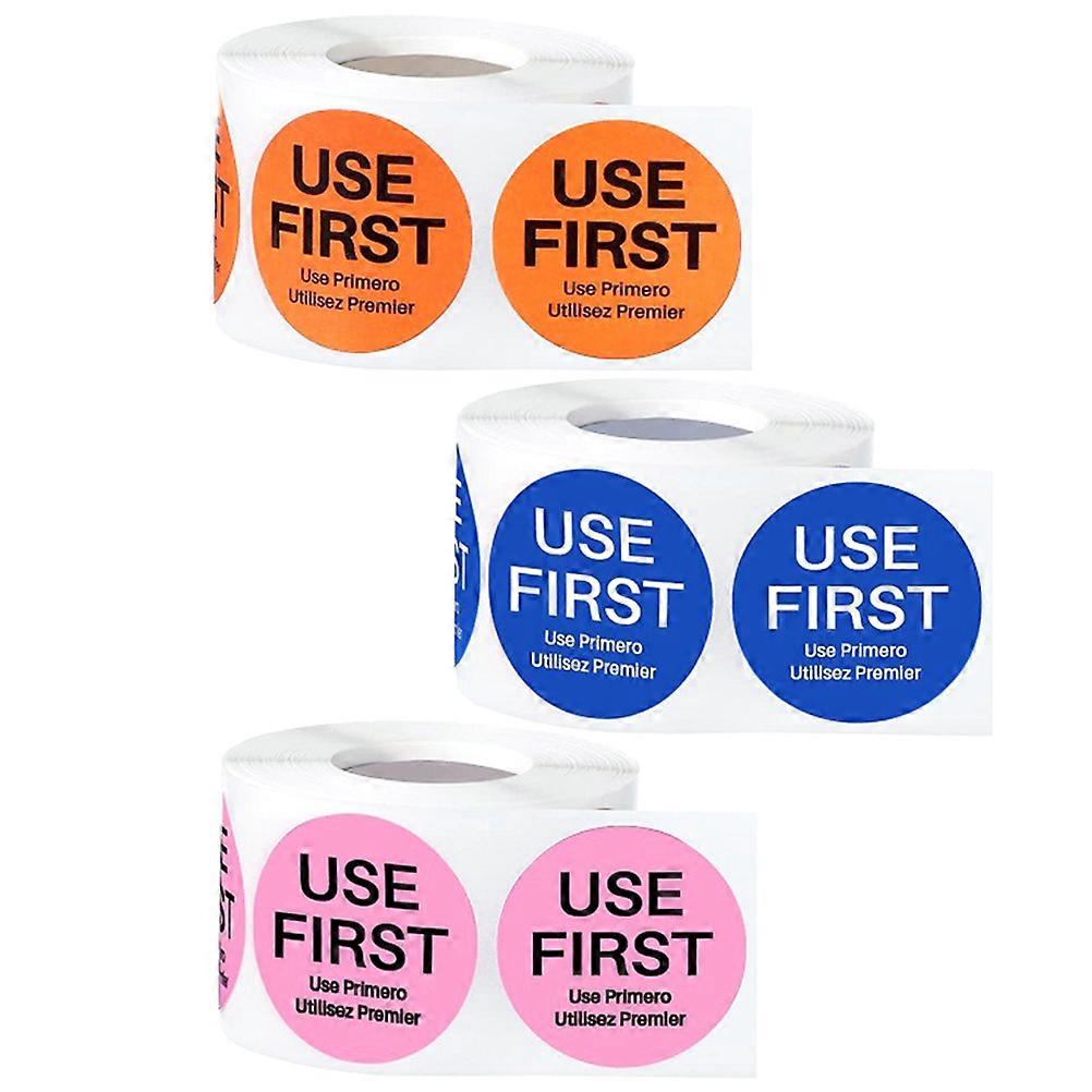 丸型食品ラベルステッカーキッチン在庫管理粘着ステッカー素材3ロール