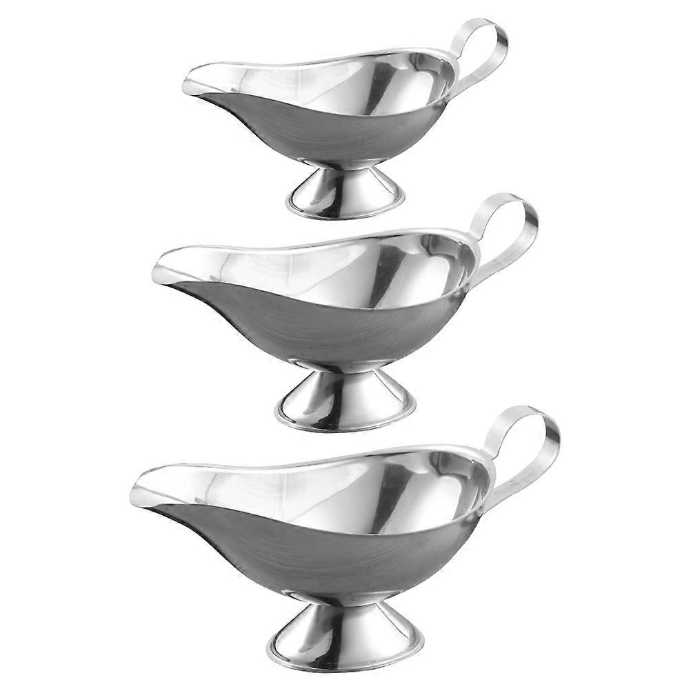 Gravy Sauce Boat Stainless Steel Sauce Cups Simple and Elegant 3Pcs