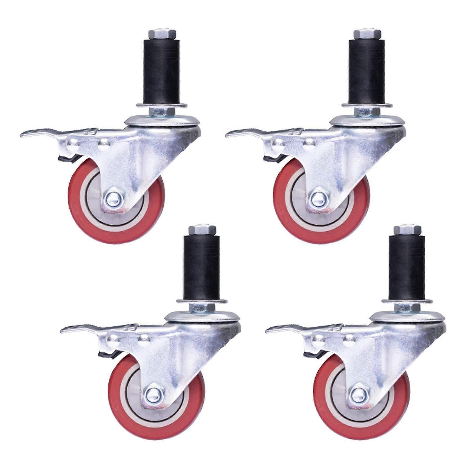 Swivel Castors with Brake, Set of 4 Casters for Furniture 75mm